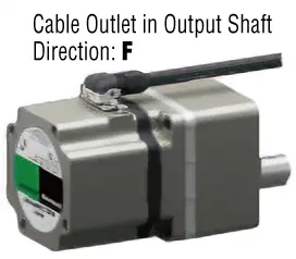Cable Outlet in Output Shaft Direction: F
