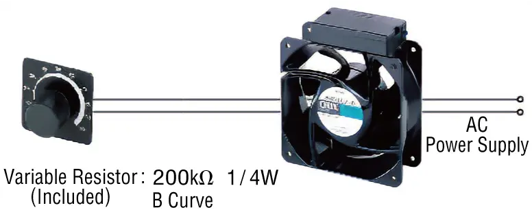 Adjust the speed using the variable resistor