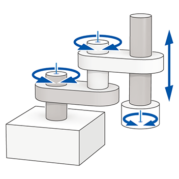 SCARA: 2-Link Tip Axis Up-Down + Rz Axis