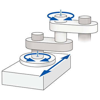 SCARA: 2-Link Base Axis Linear Motion Without Up-Down Axis