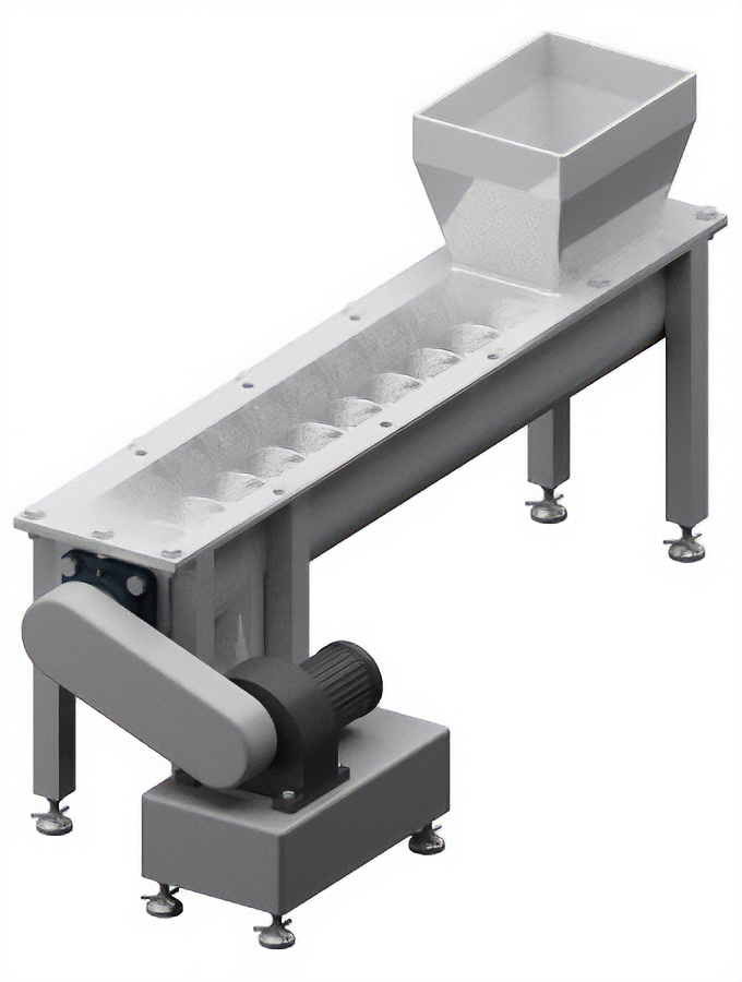 Stabilizing the feed rate of the conveyor and reducing the size of the motor section