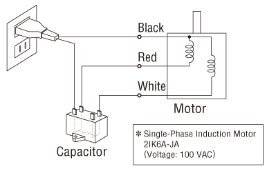 Single-phase induction motor connection diagram